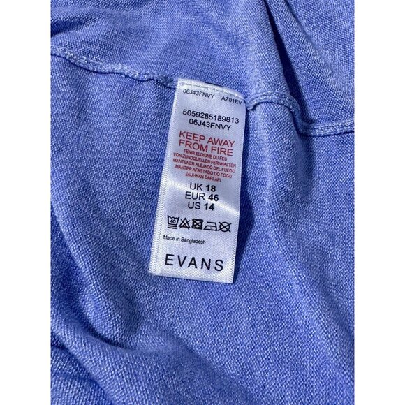 Evans Blue Long-Sleeve Jumper Sweater With Star Pattern UK 18 EUR 46 US 14 NWT - Picture 4 of 4